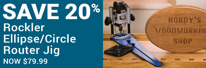 20% off Rockler Ellipse/Circle Router Jig