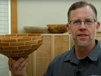 Showing vertical stripe grain orientation on bowl