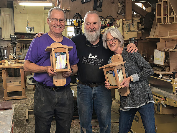 Wall sconces built in a woodworking class