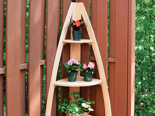 Corner garden plant stand