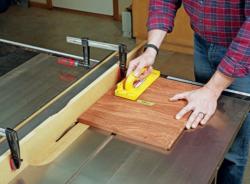 Adding tenons to end of shelving with table saw