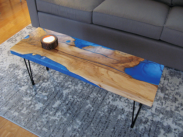 Spalted maple and epoxy coffee table