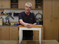 Simple end table with laminated tabletop