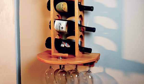 Wine bottle and glass holder